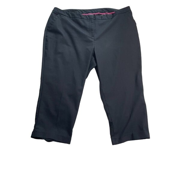 Lane Bryant Womens Black Cropped Stretch Pants Plus Size 28 u - Picture 1 of 11